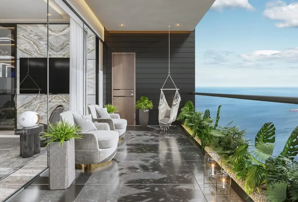 AA Waterfront At HMR Waterfront In Dha Phase 8 Karachi Sea Facing Balcony